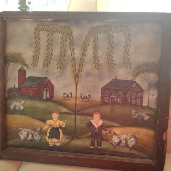 Folk art oil painting by‎ Doug Stone - Picture 9 of 13